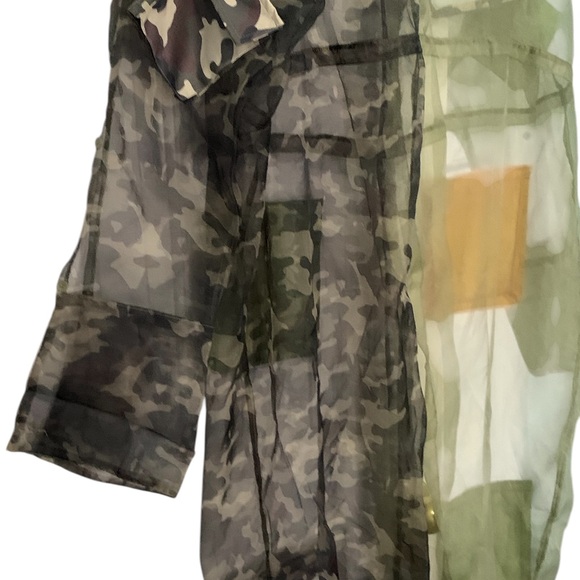 Translucent camo print hoodie duster. OS. - Picture 11 of 11